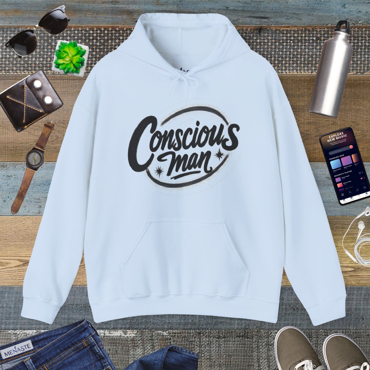 🜁 Menaste "CONSCIOUS MAN" — Embodied Awareness Hoodie