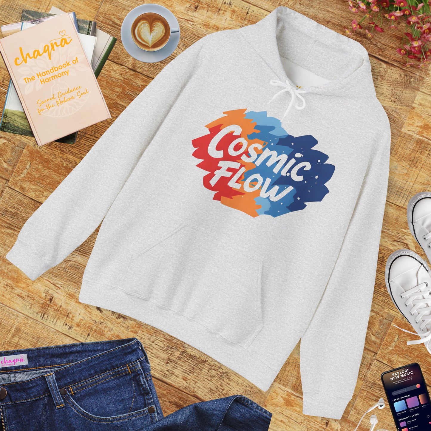🌠Cosmic Flow Hoodie – Spiritual Starseed Vibes | Unisex Chakra Hoodie for Free Souls✨🌀