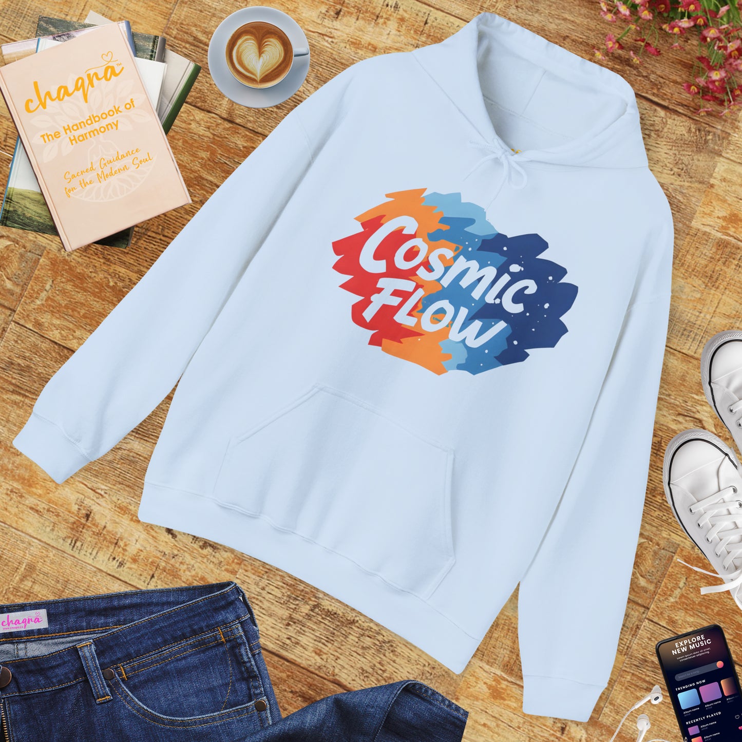 🌠Cosmic Flow Hoodie – Spiritual Starseed Vibes | Unisex Chakra Hoodie for Free Souls✨🌀