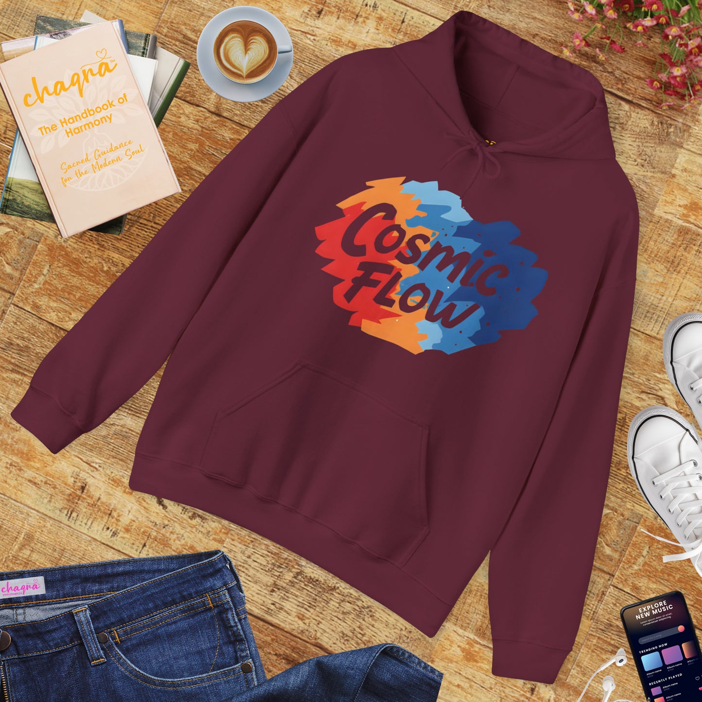 🌠Cosmic Flow Hoodie – Spiritual Starseed Vibes | Unisex Chakra Hoodie for Free Souls✨🌀