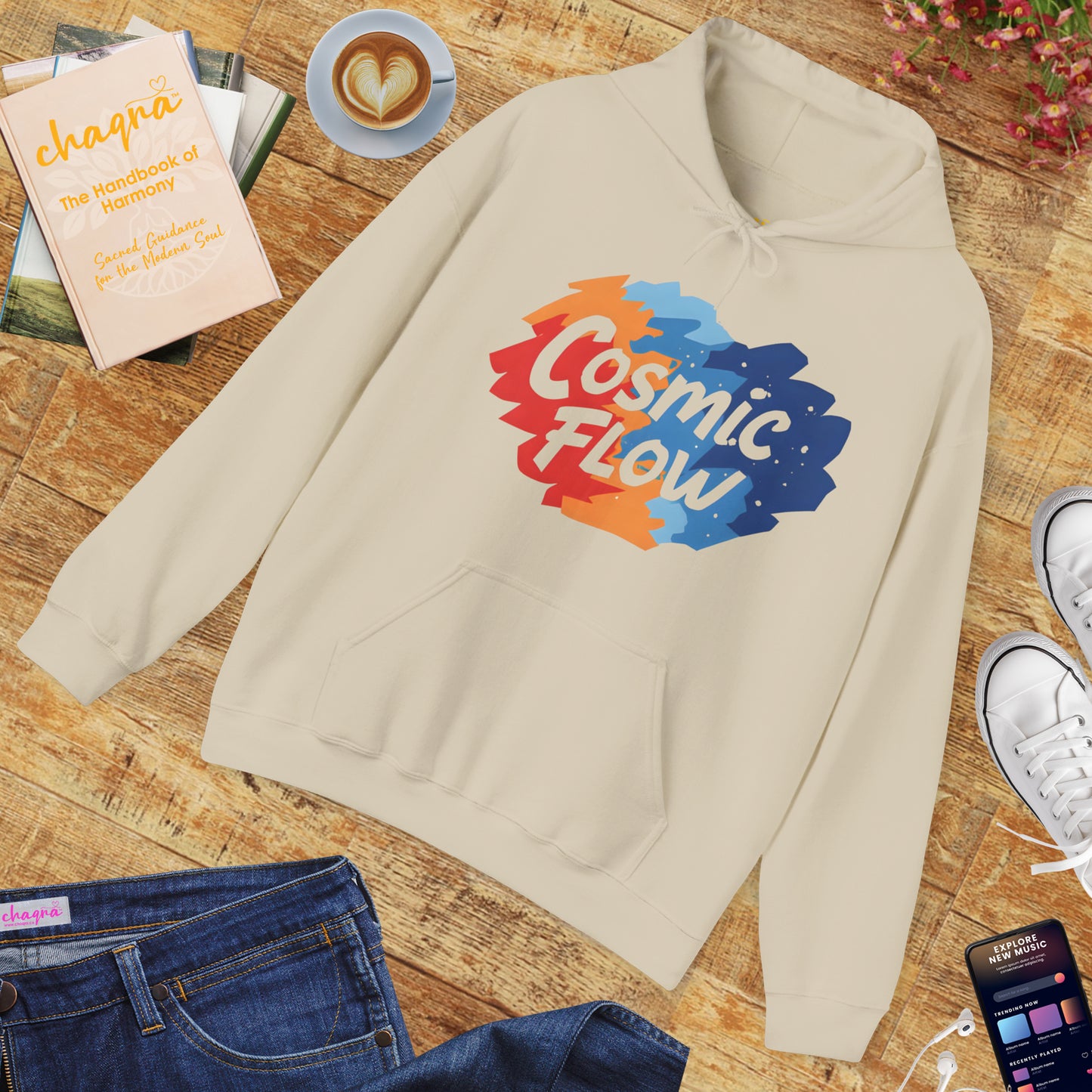 🌠Cosmic Flow Hoodie – Spiritual Starseed Vibes | Unisex Chakra Hoodie for Free Souls✨🌀