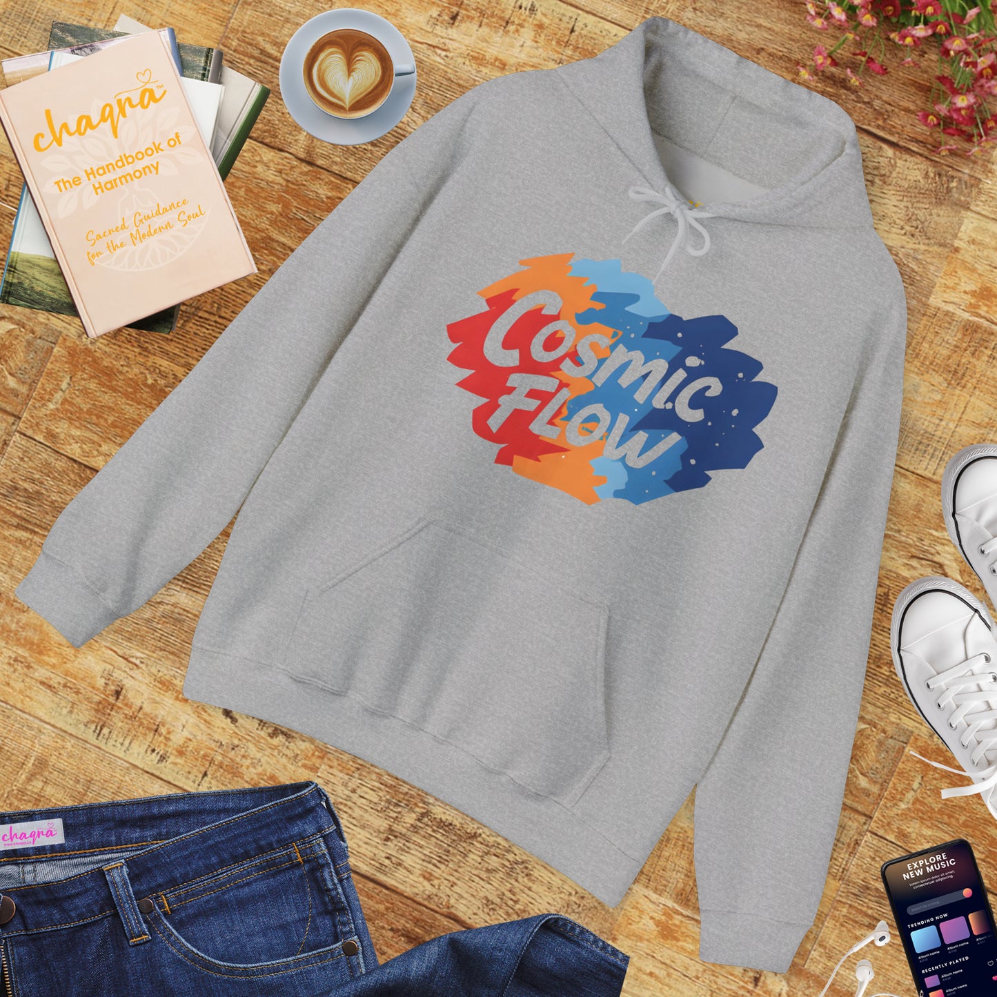 🌠Cosmic Flow Hoodie – Spiritual Starseed Vibes | Unisex Chakra Hoodie for Free Souls✨🌀