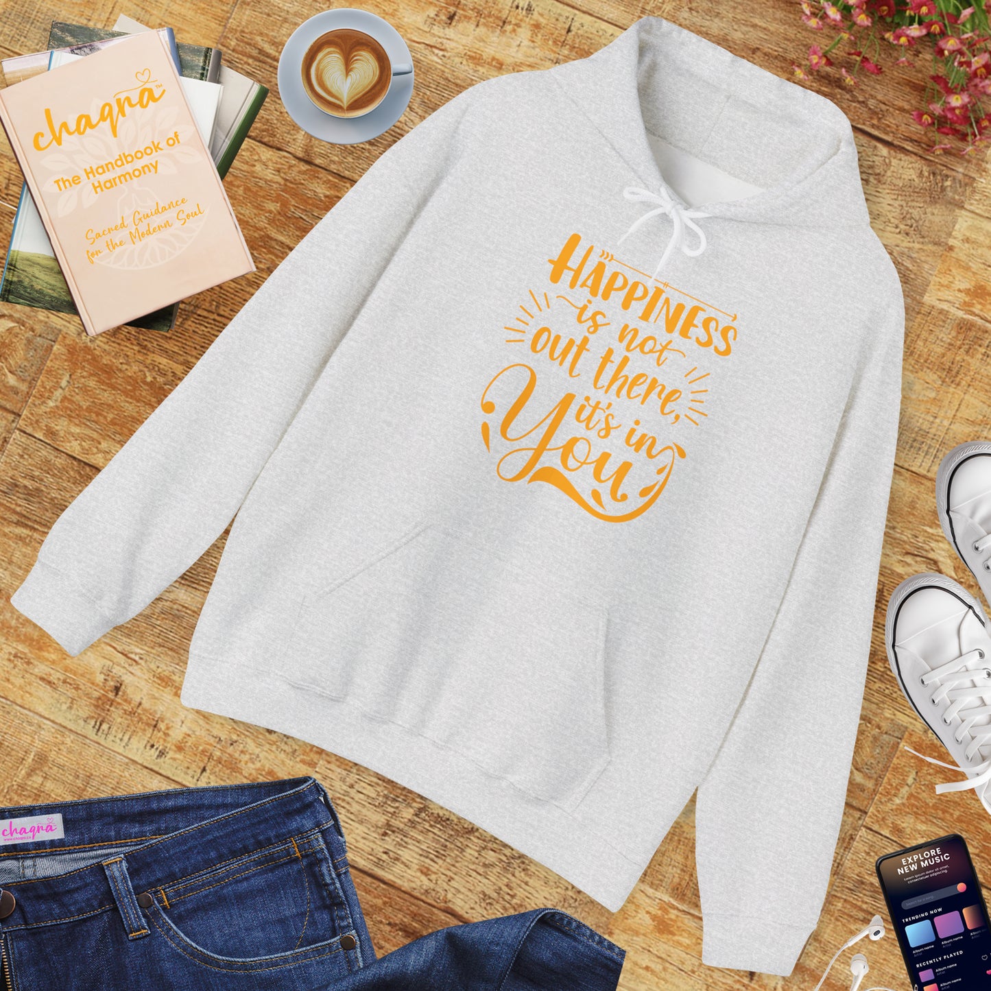 Happiness Is Within Hoodie – Mindful Comfort & Inner Joy🌿🌞✨