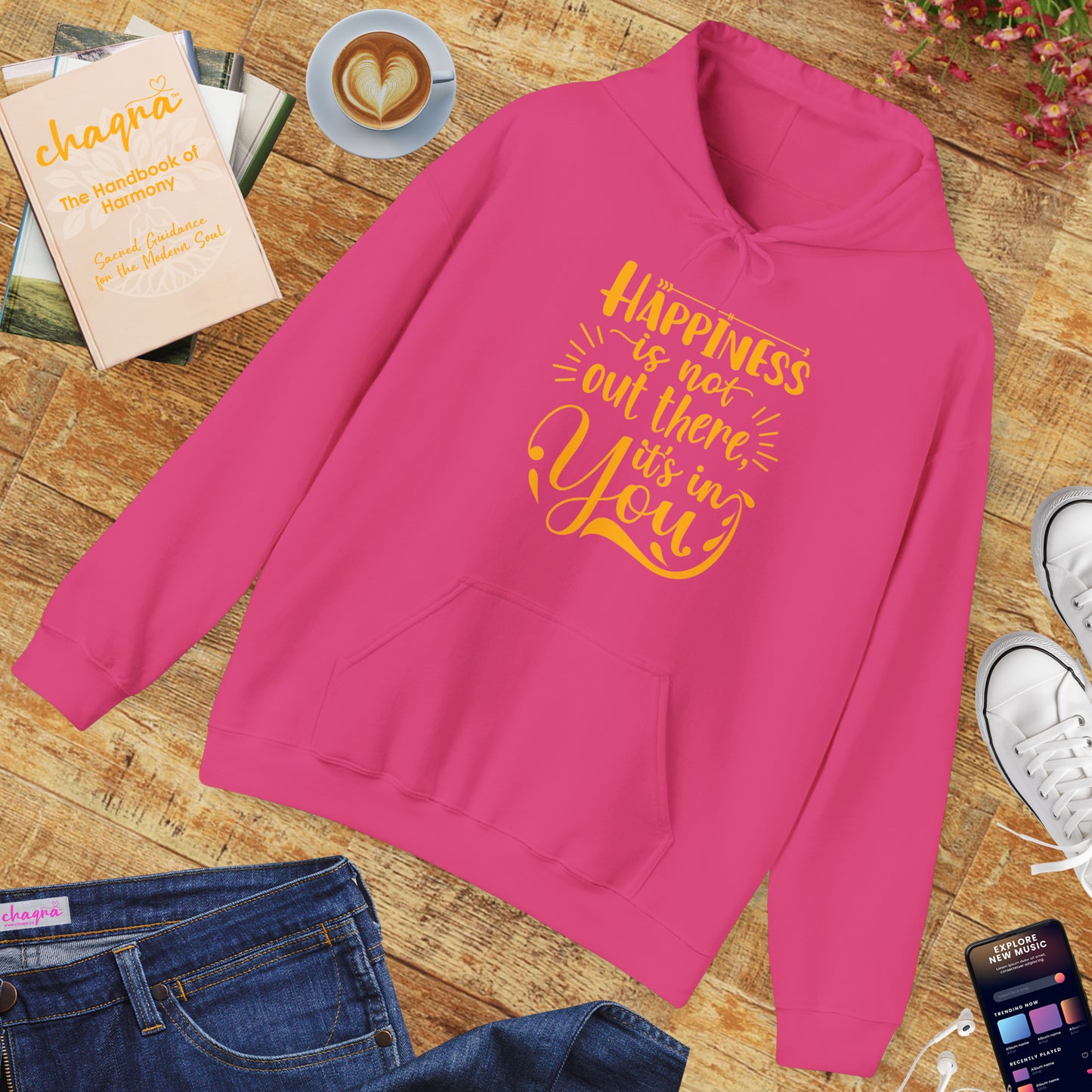 Happiness Is Within Hoodie – Mindful Comfort & Inner Joy🌿🌞✨