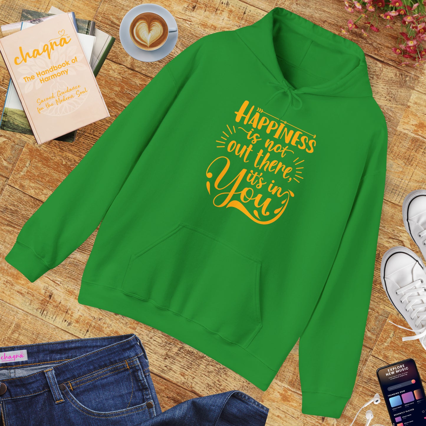Happiness Is Within Hoodie – Mindful Comfort & Inner Joy🌿🌞✨