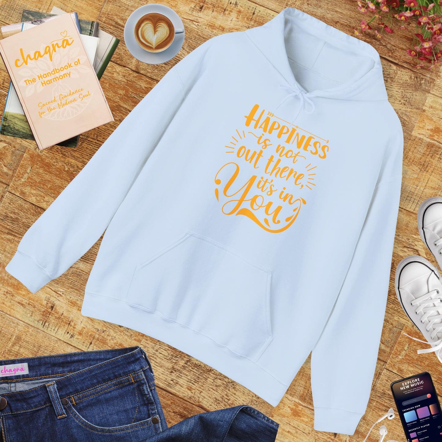 Happiness Is Within Hoodie – Mindful Comfort & Inner Joy🌿🌞✨