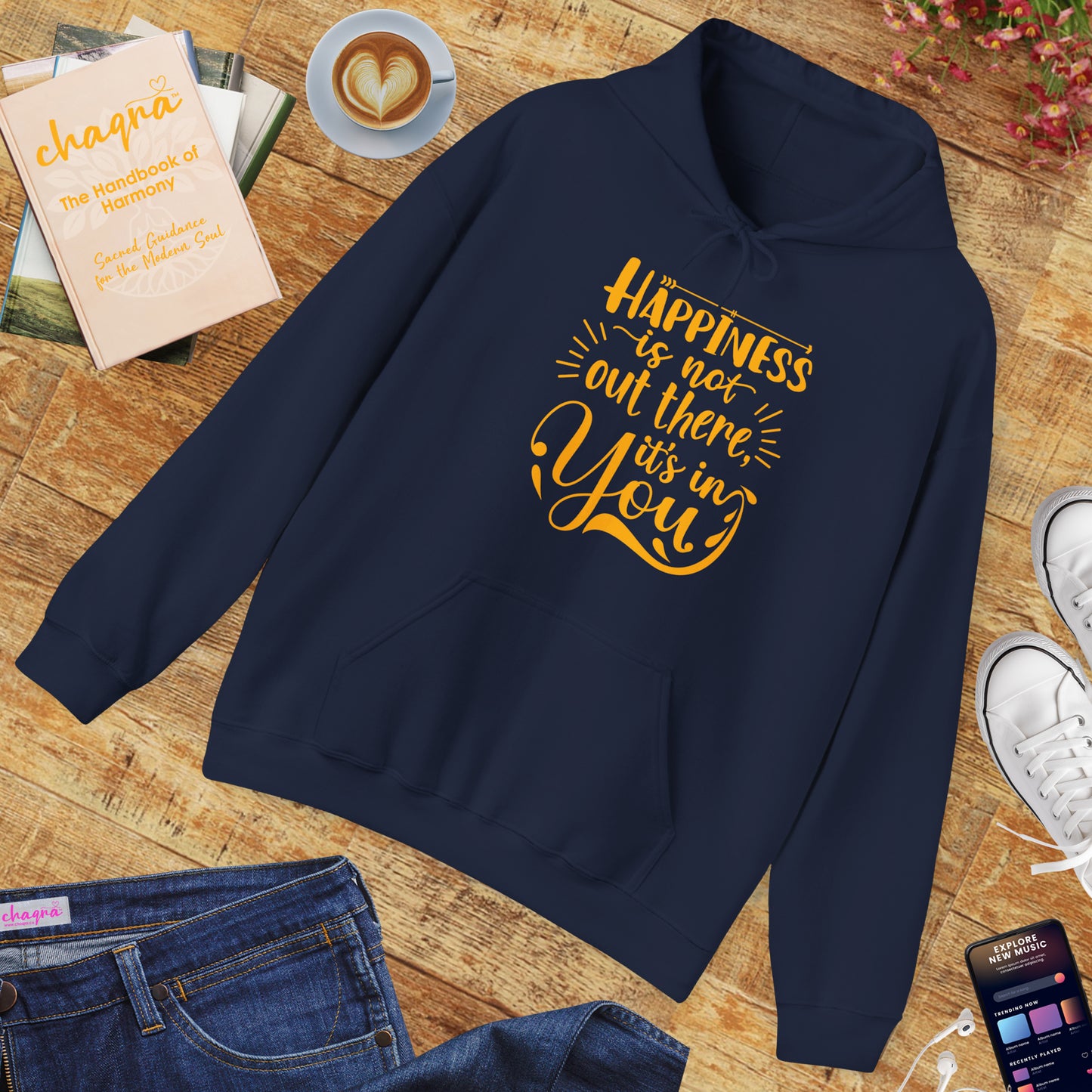 Happiness Is Within Hoodie – Mindful Comfort & Inner Joy🌿🌞✨