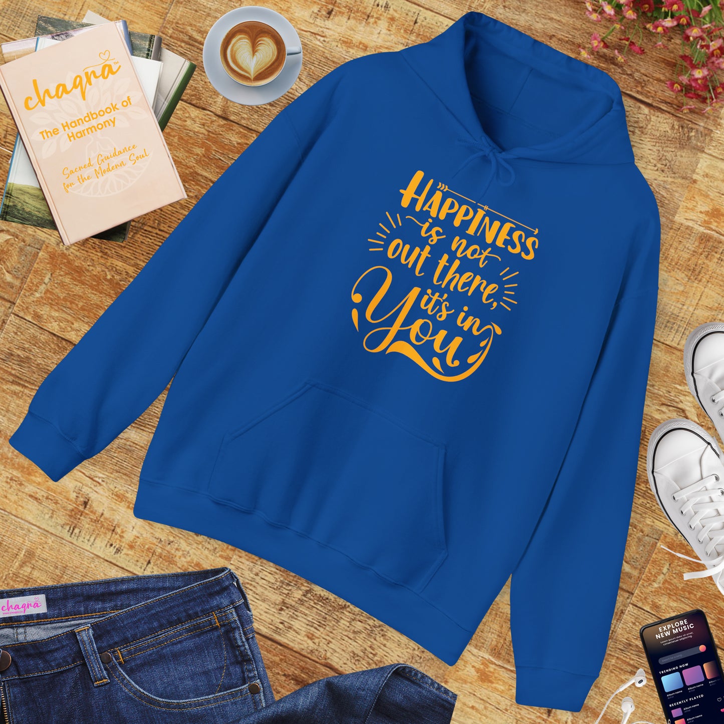 Happiness Is Within Hoodie – Mindful Comfort & Inner Joy🌿🌞✨