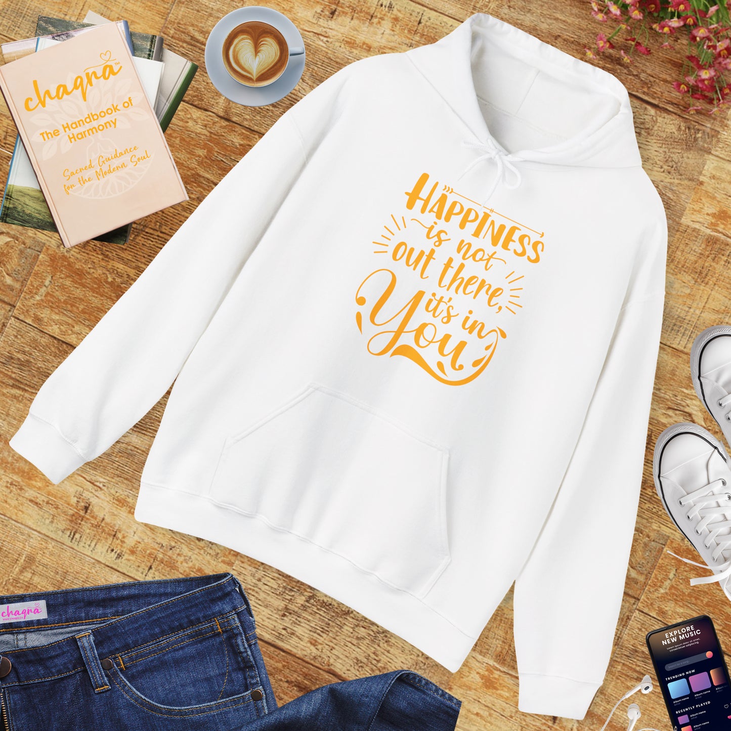 Happiness Is Within Hoodie – Mindful Comfort & Inner Joy🌿🌞✨