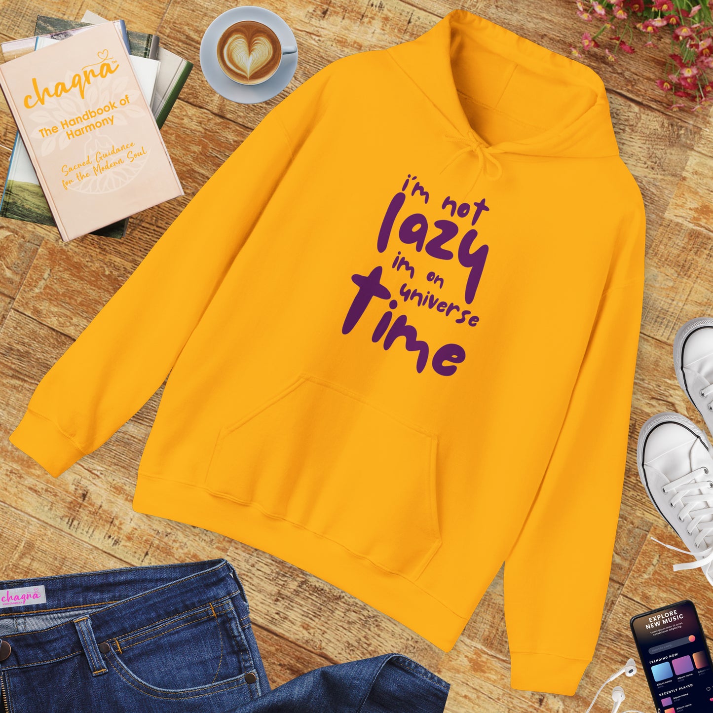 “I’m Not Lazy — I’m on Universe Time” Cosmic Flow Hoodie✨🕰️