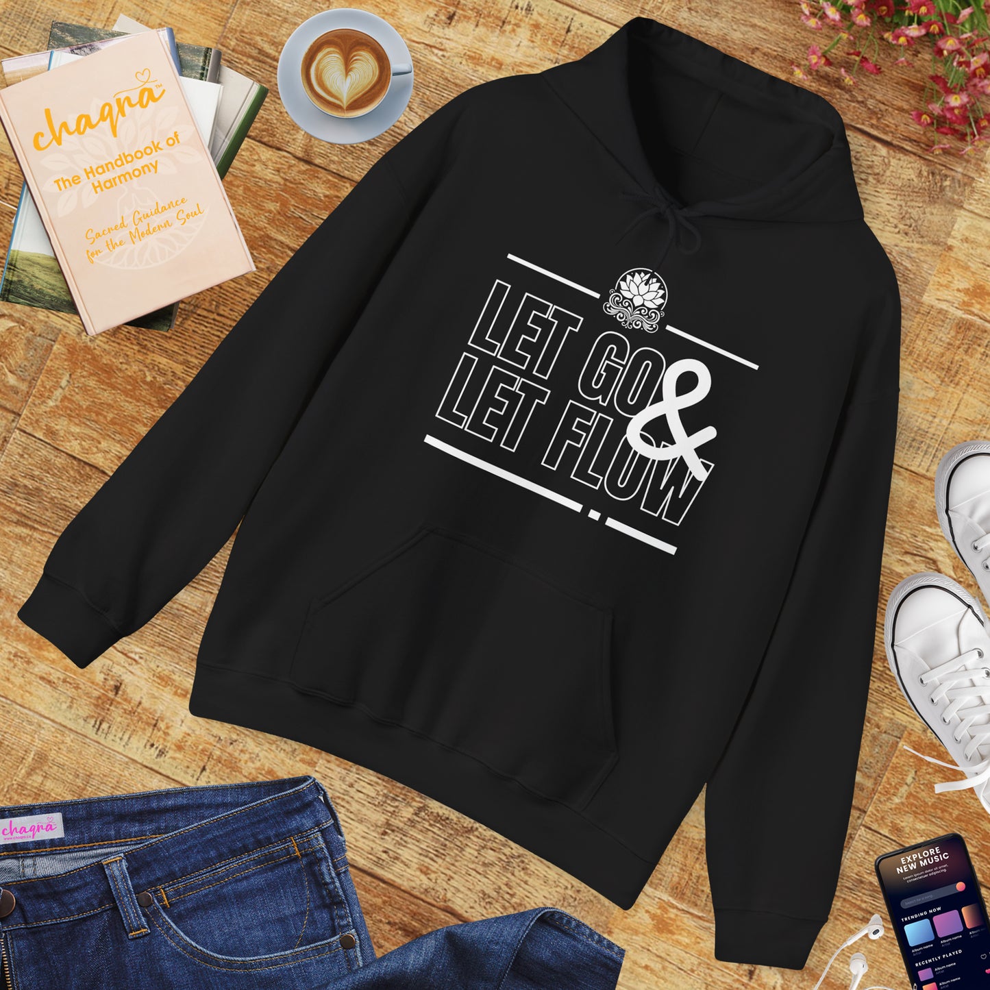 🌊Let Go & Let Flow Hoodie – Ease, Softness & Surrender✨🌿🕊️