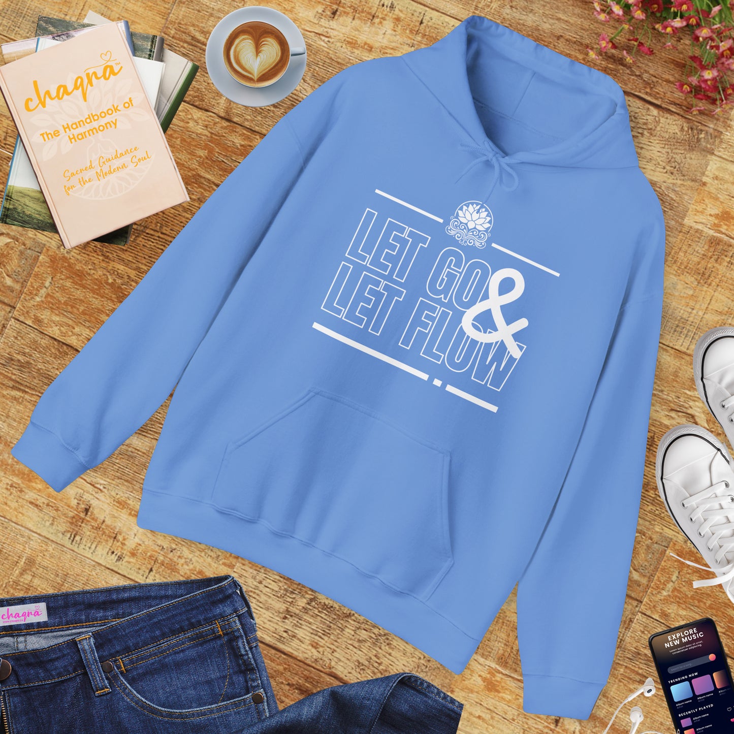 🌊Let Go & Let Flow Hoodie – Ease, Softness & Surrender✨🌿🕊️