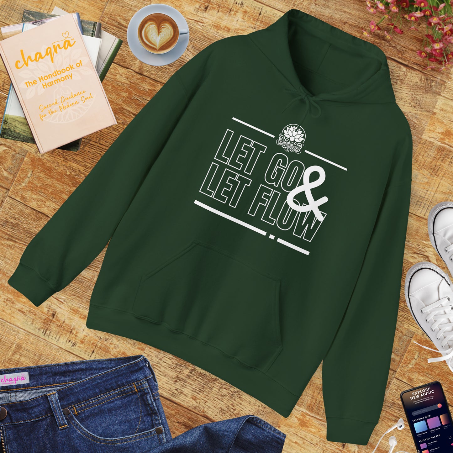 🌊Let Go & Let Flow Hoodie – Ease, Softness & Surrender✨🌿🕊️