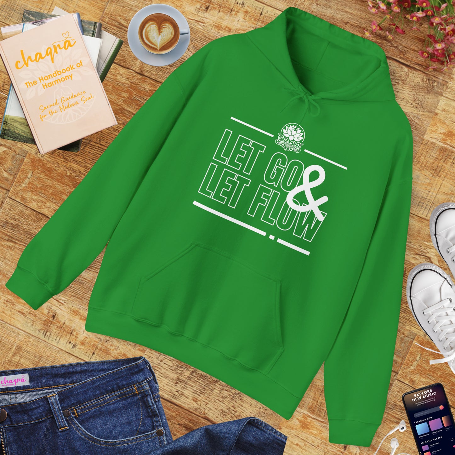 🌊Let Go & Let Flow Hoodie – Ease, Softness & Surrender✨🌿🕊️