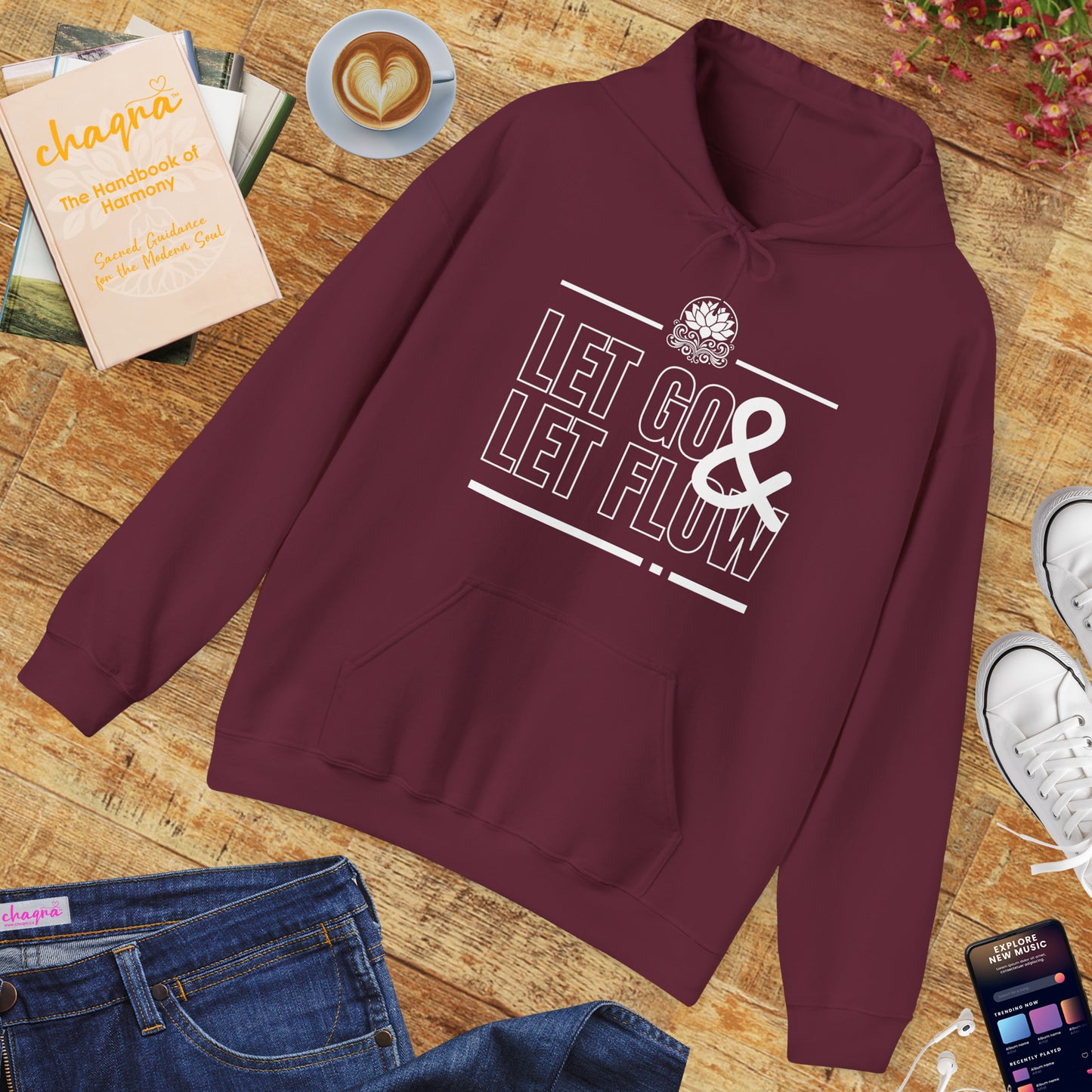 🌊Let Go & Let Flow Hoodie – Ease, Softness & Surrender✨🌿🕊️