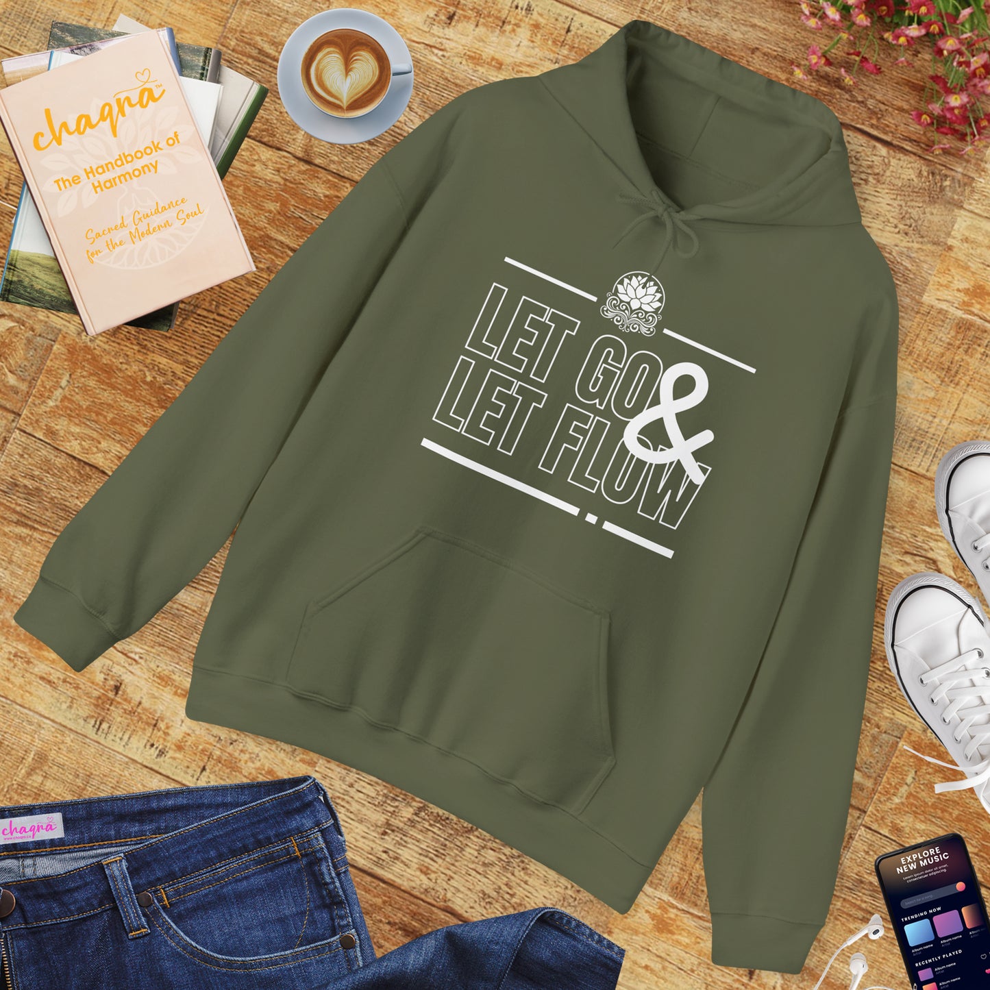🌊Let Go & Let Flow Hoodie – Ease, Softness & Surrender✨🌿🕊️