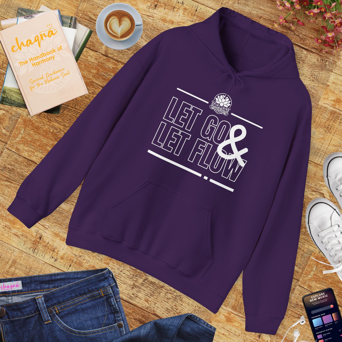 🌊Let Go & Let Flow Hoodie – Ease, Softness & Surrender✨🌿🕊️