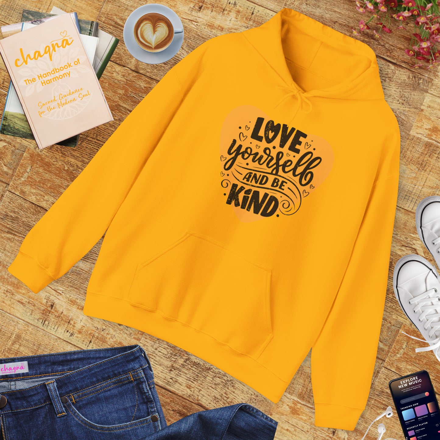 💗Love Yourself & Be Kind Hoodie — A Cozy Reminder of Compassion 🌸🕊️✨🌿