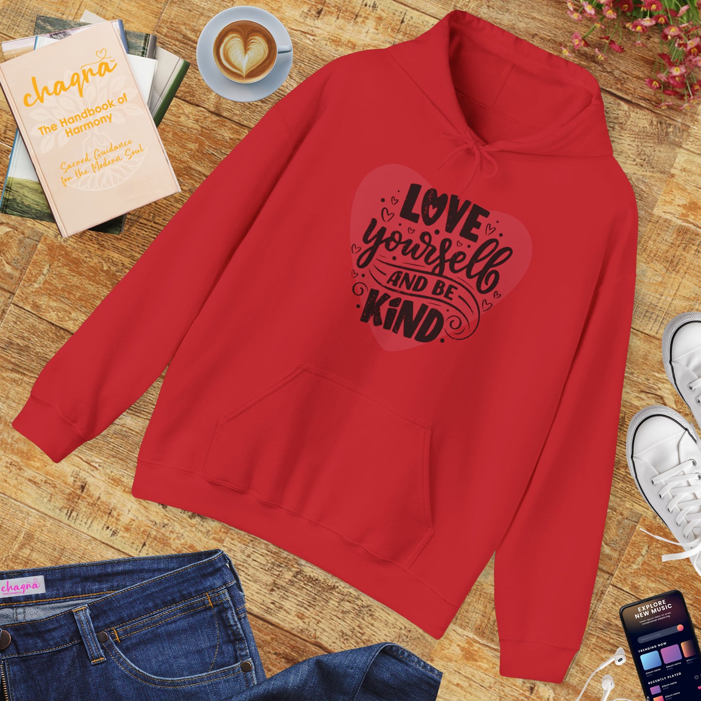💗Love Yourself & Be Kind Hoodie — A Cozy Reminder of Compassion 🌸🕊️✨🌿