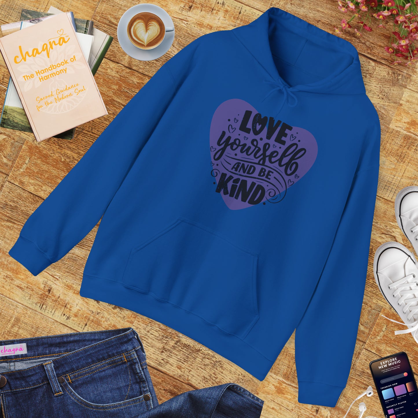 💗Love Yourself & Be Kind Hoodie — A Cozy Reminder of Compassion 🌸🕊️✨🌿