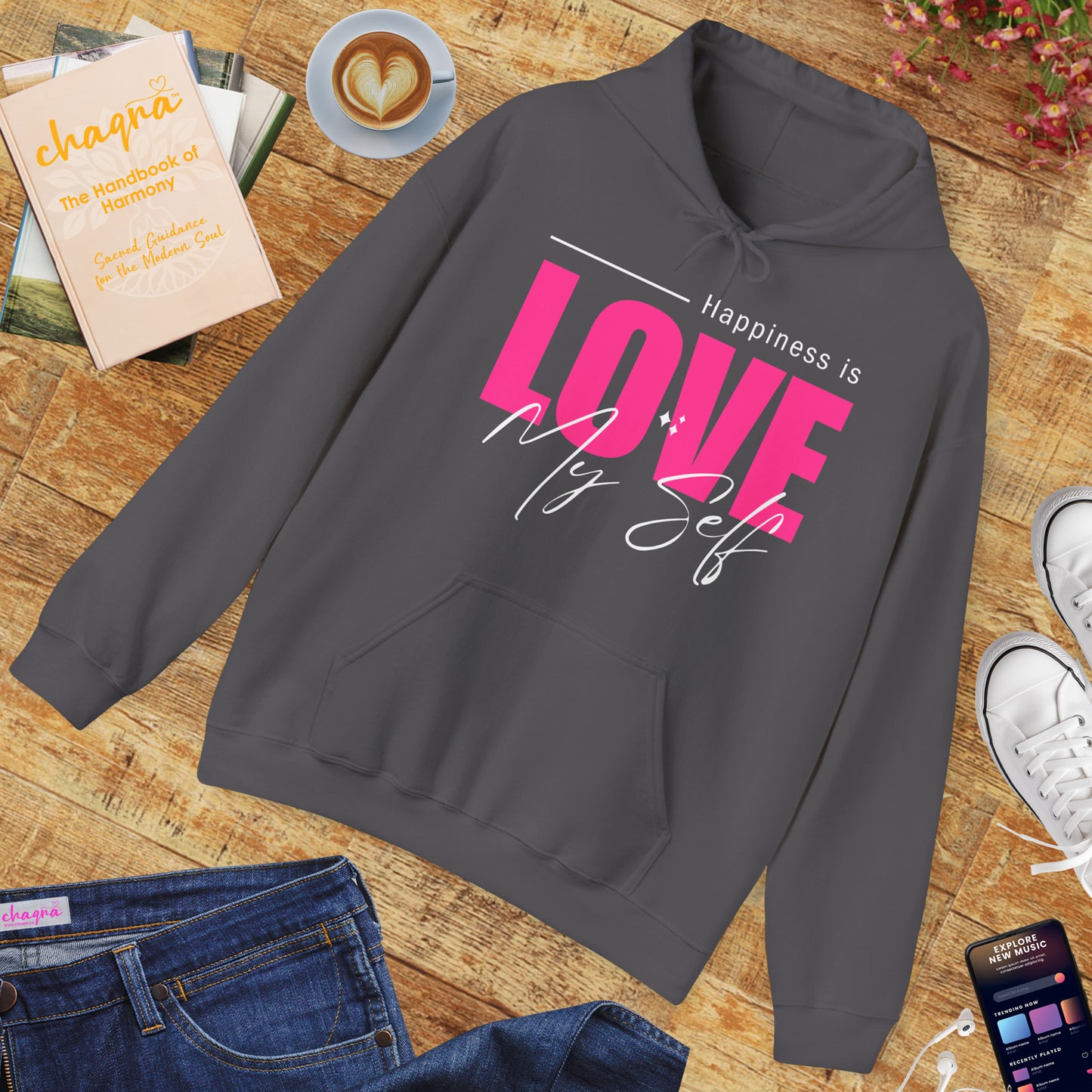 💛🌸Happiness Is Love Myself Hoodie - Wear Your Self-Love Out Loud