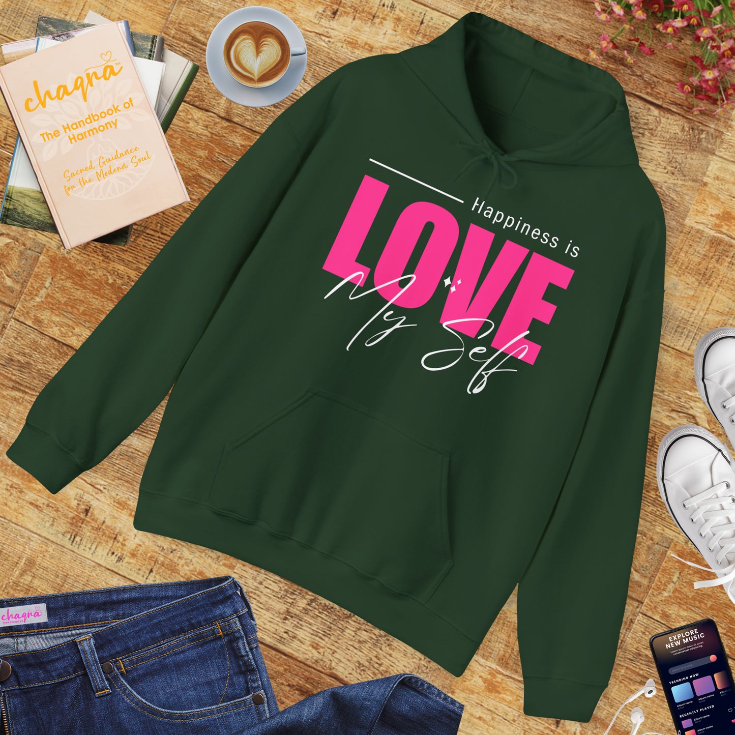 💛🌸Happiness Is Love Myself Hoodie - Wear Your Self-Love Out Loud