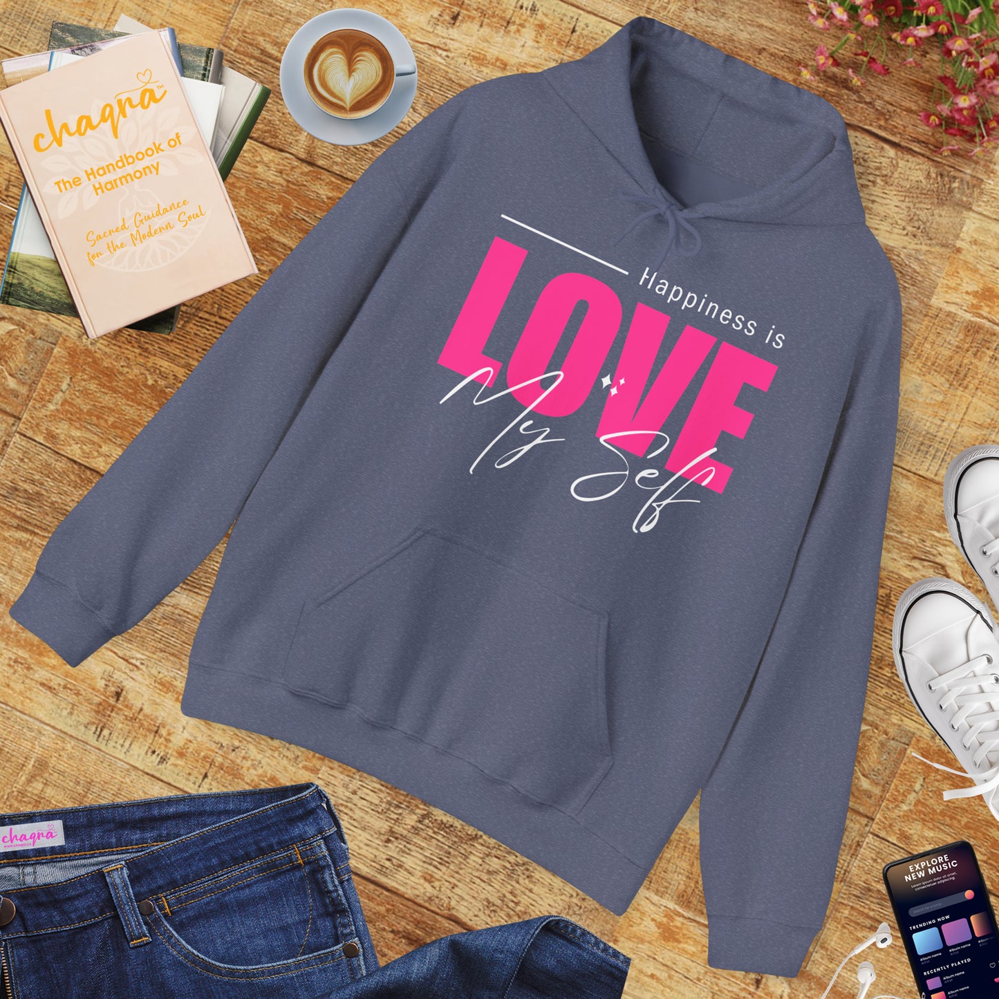 💛🌸Happiness Is Love Myself Hoodie - Wear Your Self-Love Out Loud