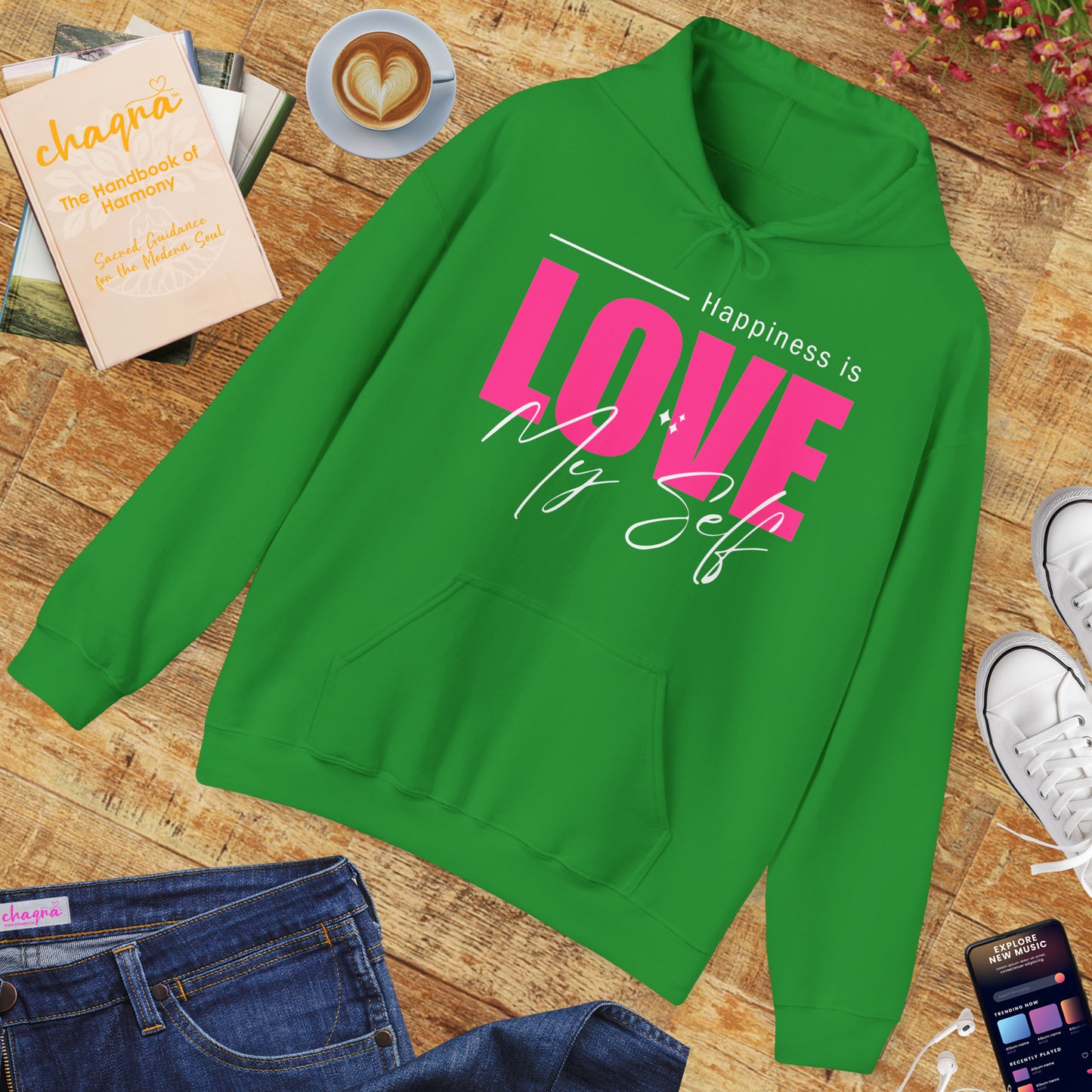 💛🌸Happiness Is Love Myself Hoodie - Wear Your Self-Love Out Loud