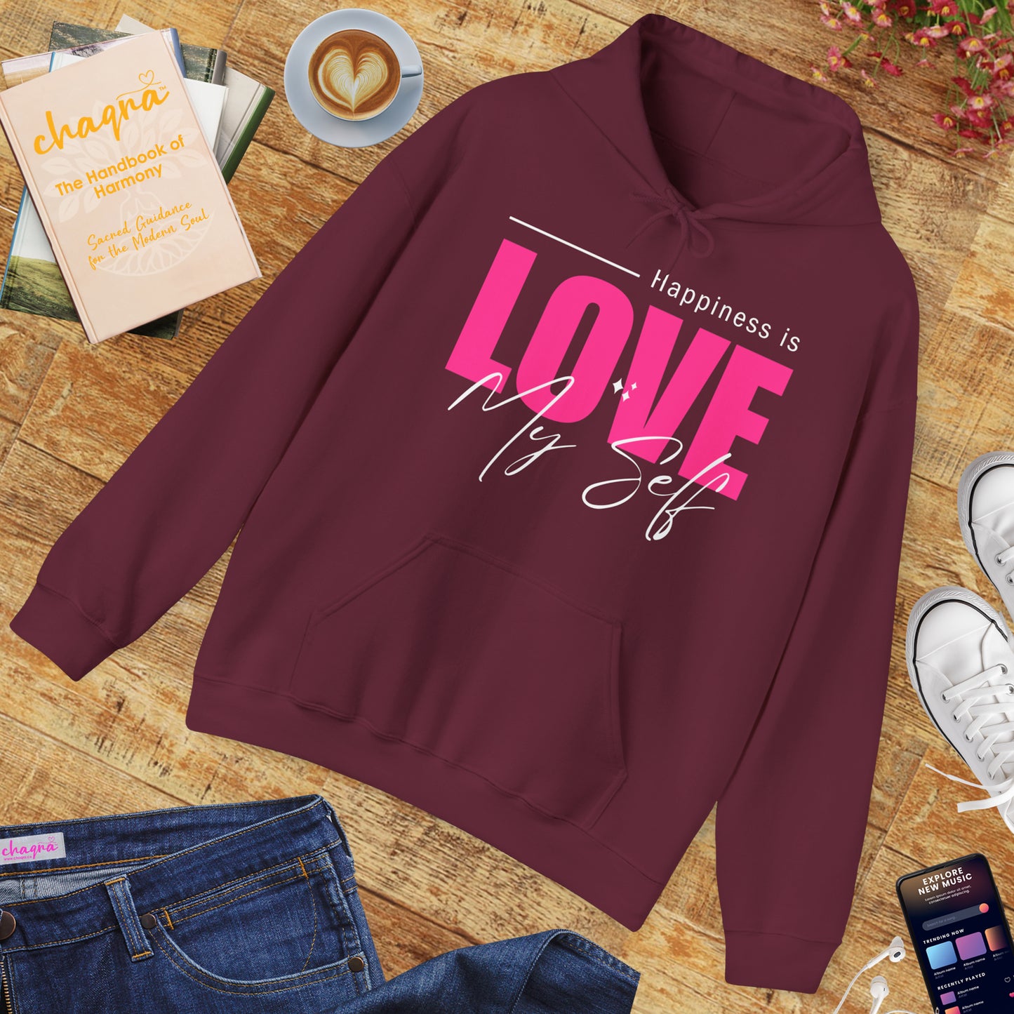💛🌸Happiness Is Love Myself Hoodie - Wear Your Self-Love Out Loud