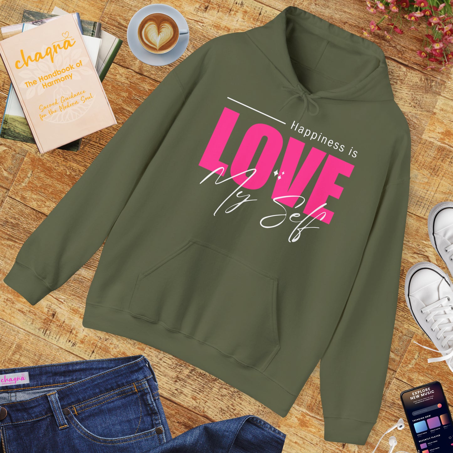 💛🌸Happiness Is Love Myself Hoodie - Wear Your Self-Love Out Loud