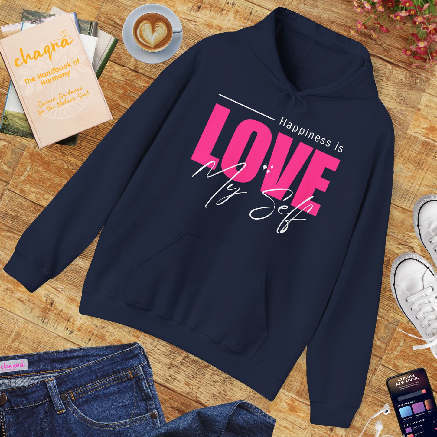 💛🌸Happiness Is Love Myself Hoodie - Wear Your Self-Love Out Loud