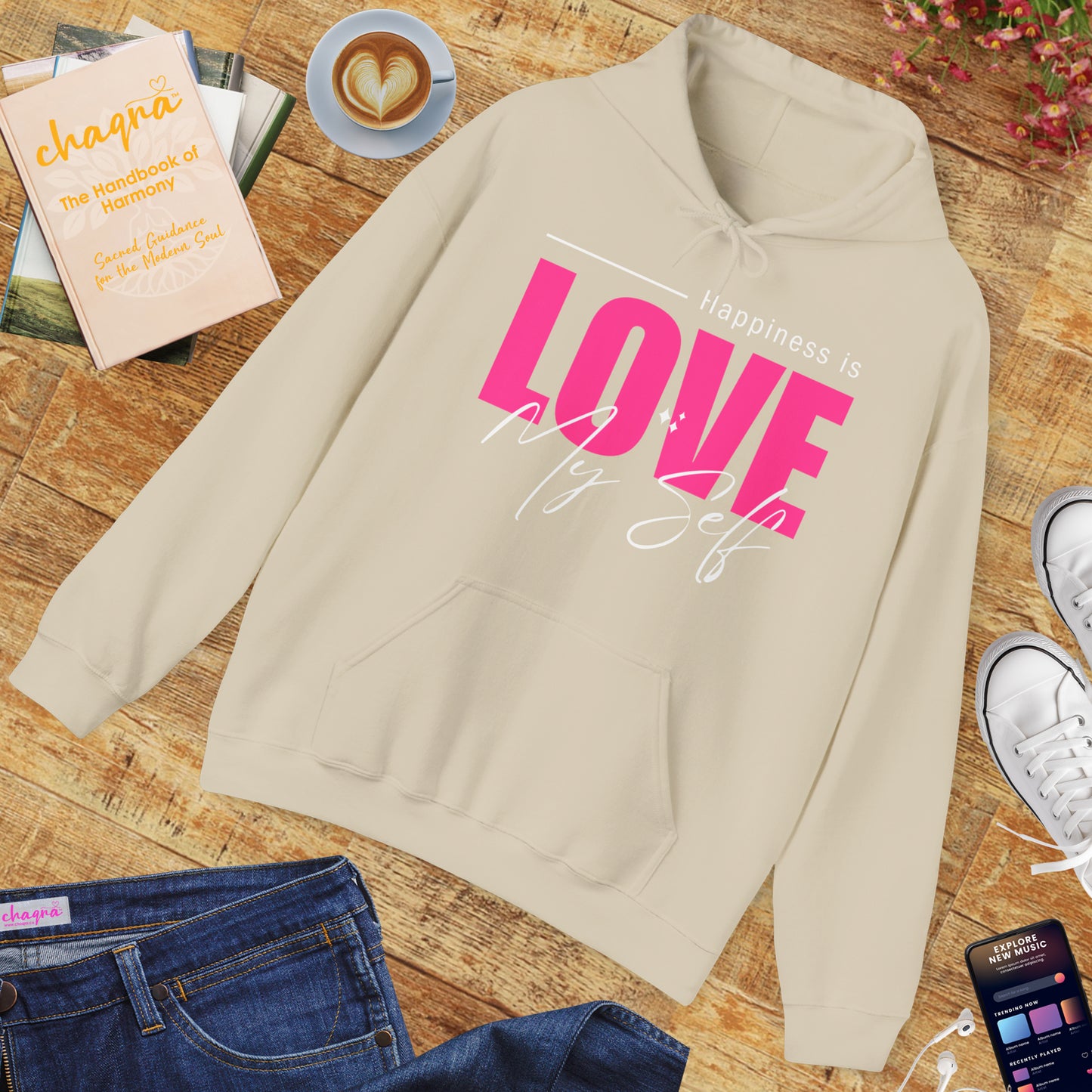 💛🌸Happiness Is Love Myself Hoodie - Wear Your Self-Love Out Loud