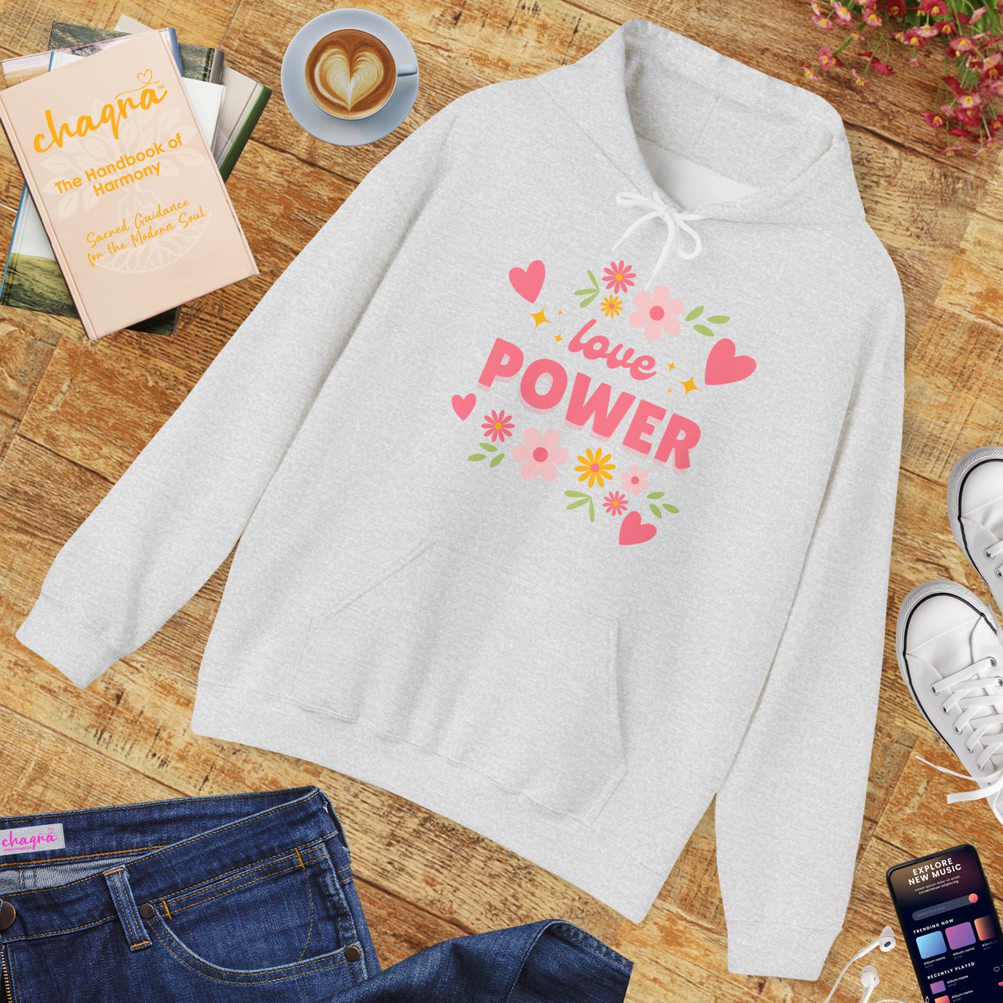 Love Power Hoodie – Blossoms of Strength & Heart🌸✨