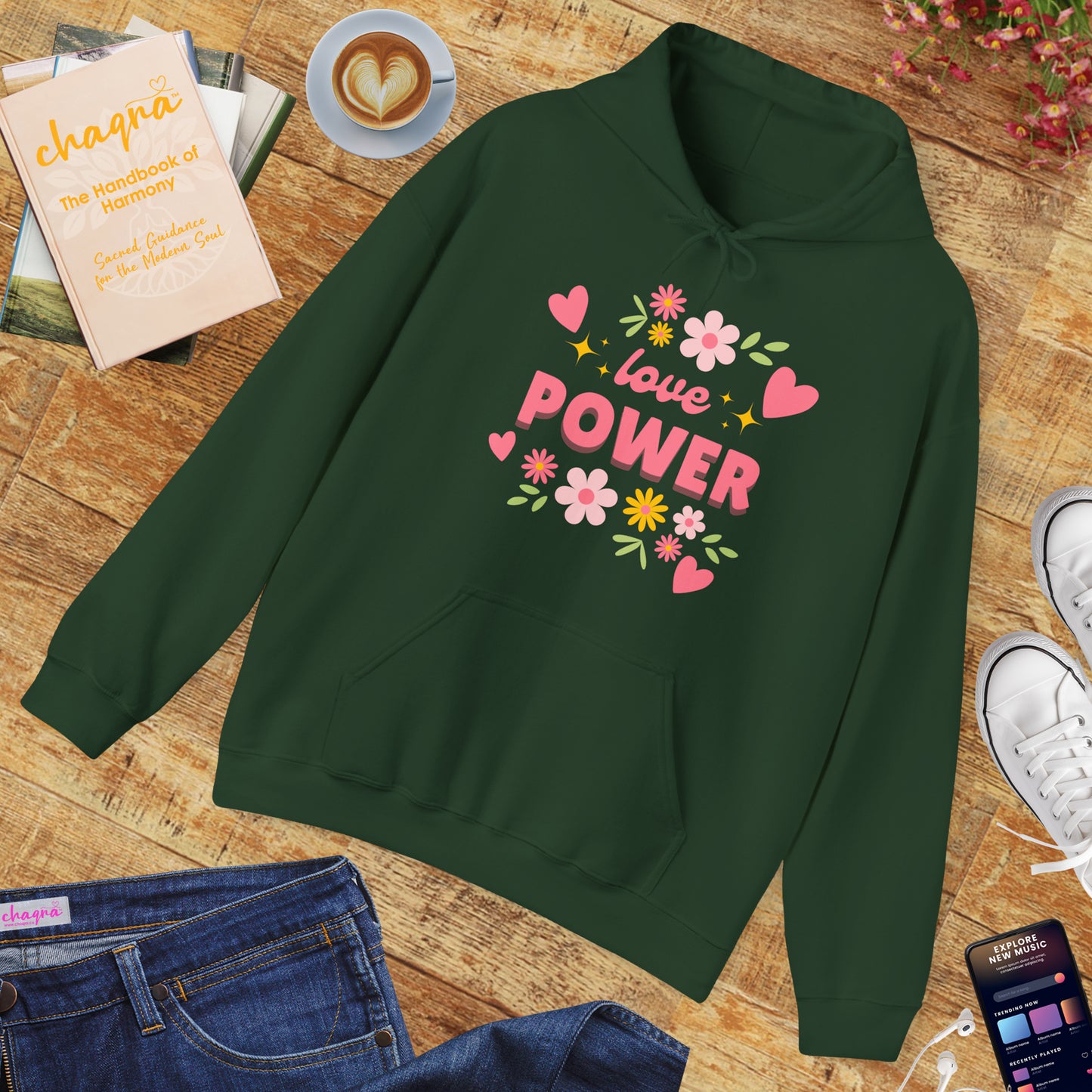 Love Power Hoodie – Blossoms of Strength & Heart🌸✨