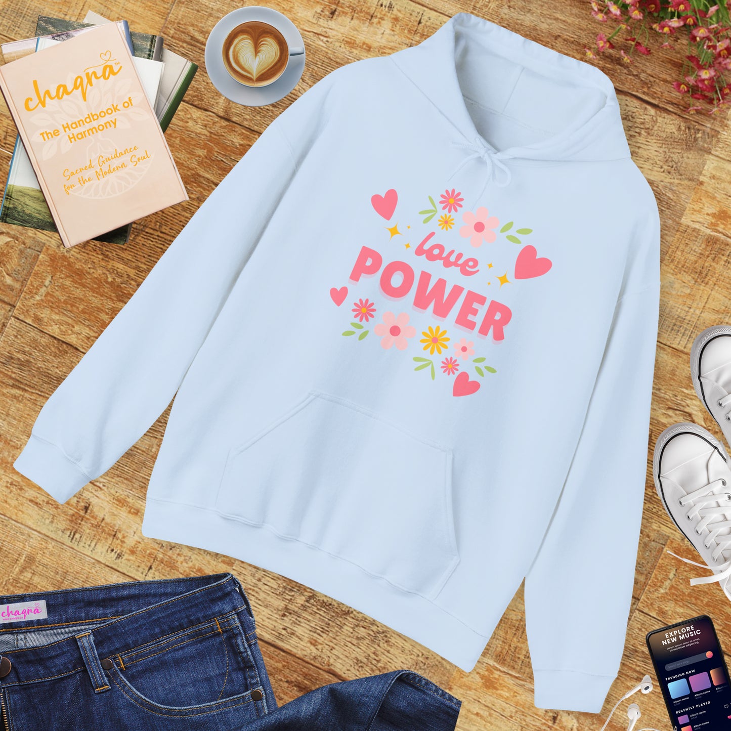 Love Power Hoodie – Blossoms of Strength & Heart🌸✨