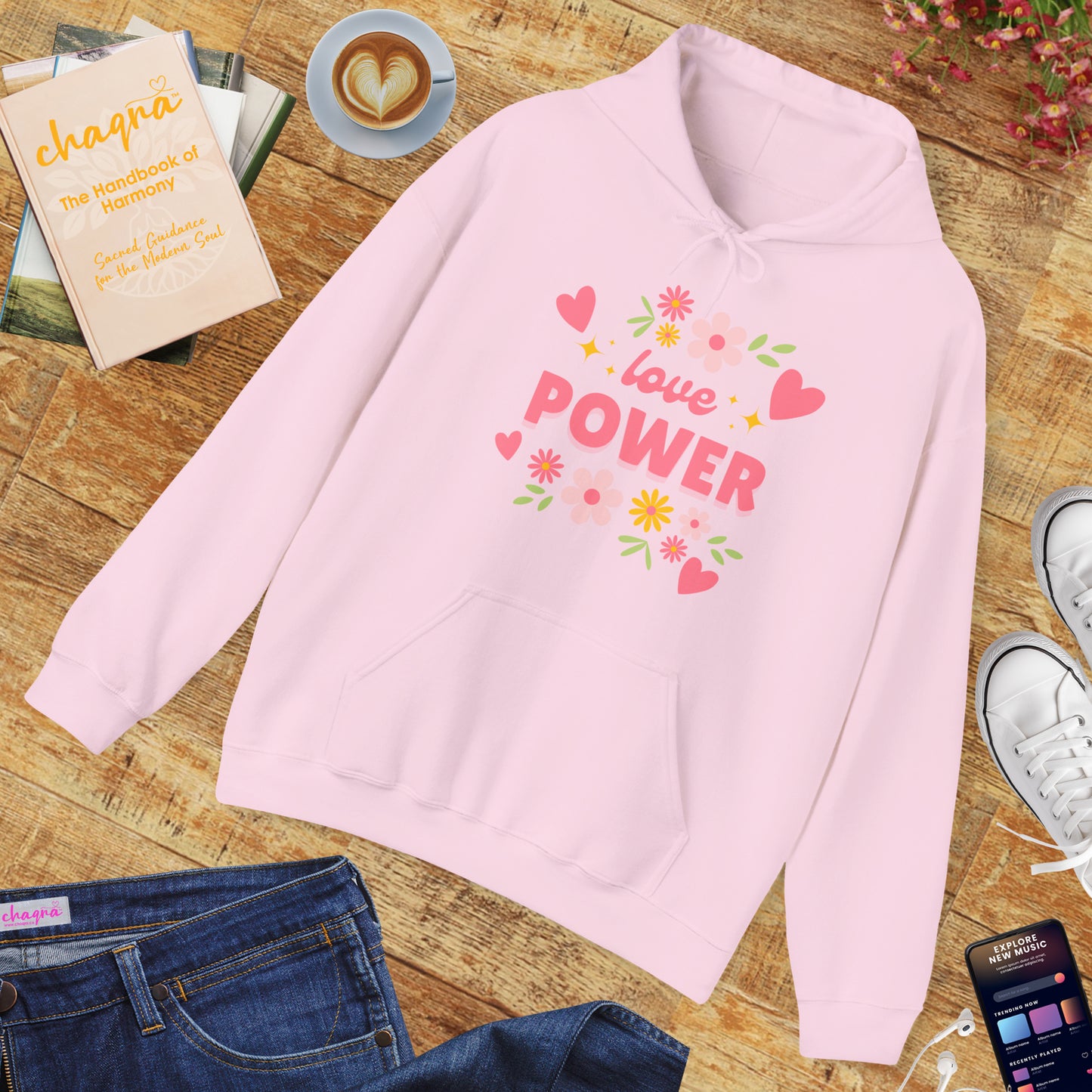 Love Power Hoodie – Blossoms of Strength & Heart🌸✨