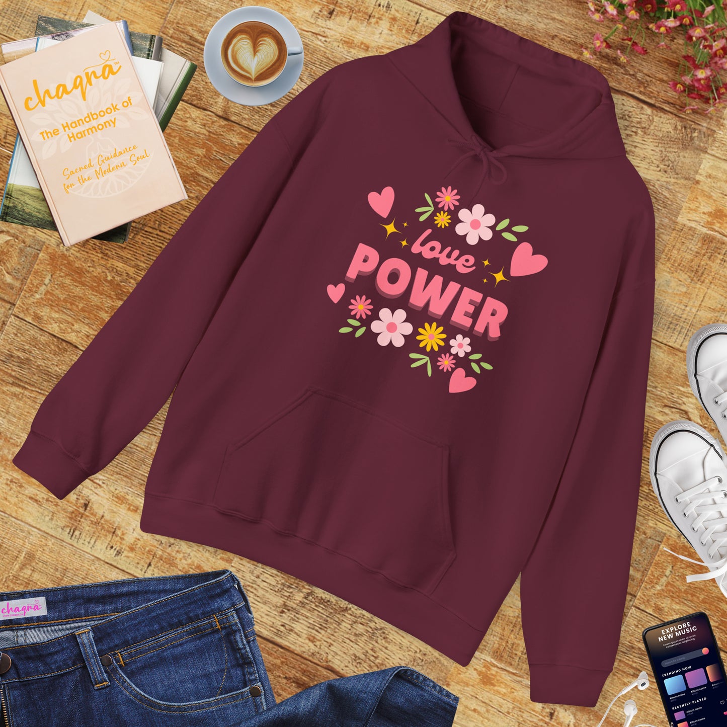 Love Power Hoodie – Blossoms of Strength & Heart🌸✨