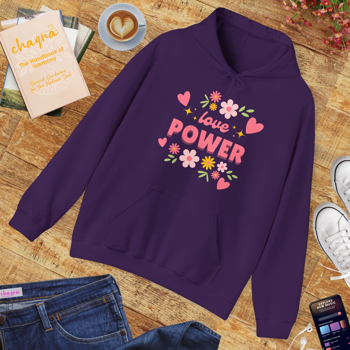 Love Power Hoodie – Blossoms of Strength & Heart🌸✨