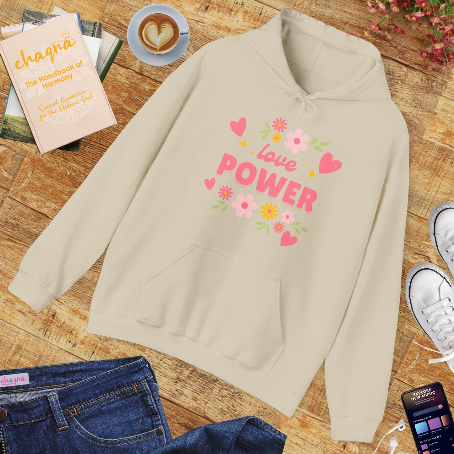 Love Power Hoodie – Blossoms of Strength & Heart🌸✨