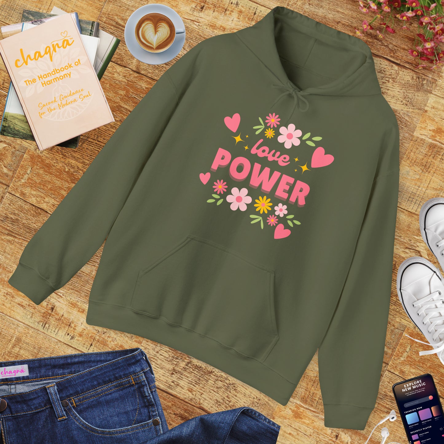 Love Power Hoodie – Blossoms of Strength & Heart🌸✨