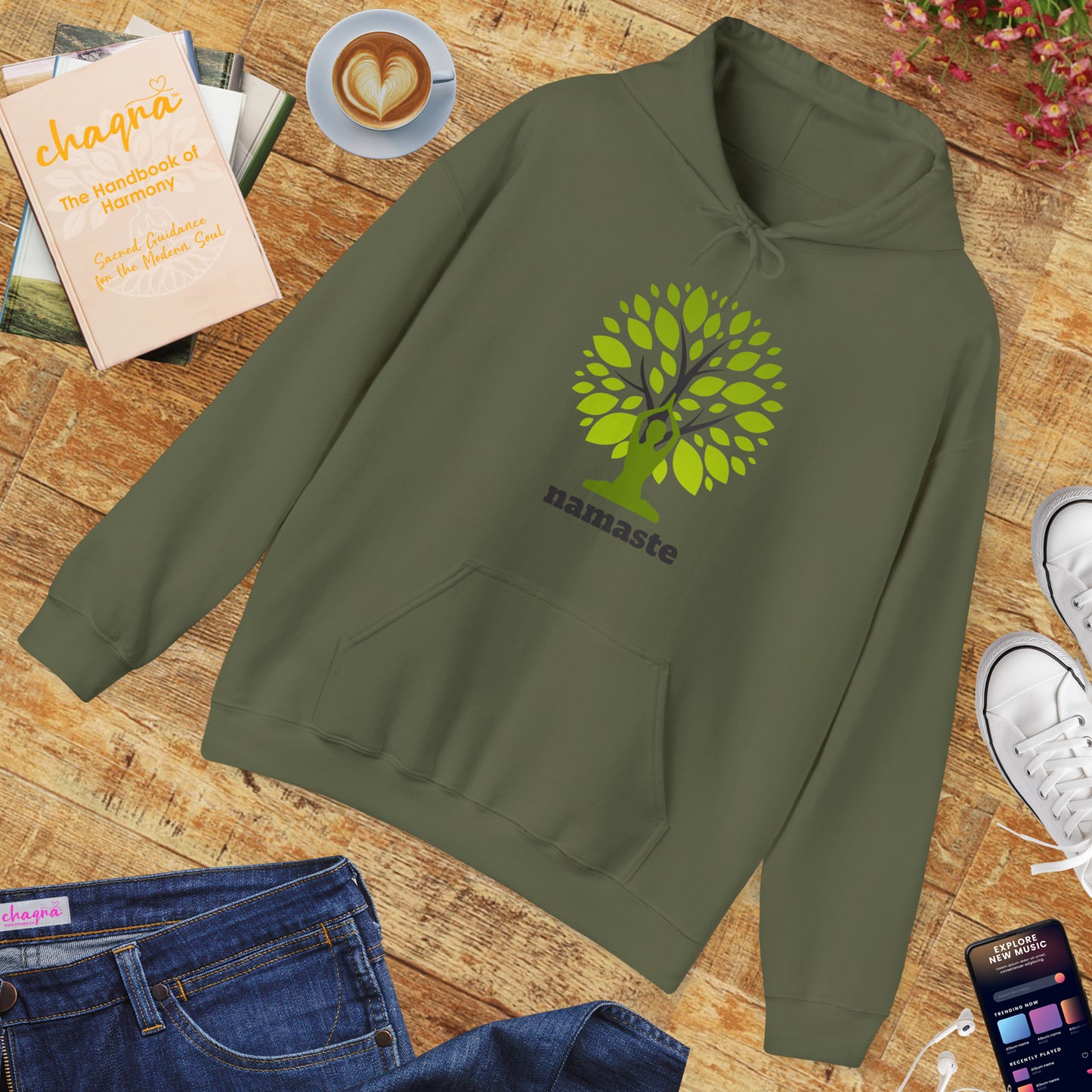 Namaste Roots Hoodie – Grounded in Spirit, Rooted in Earth🌳🙏✨