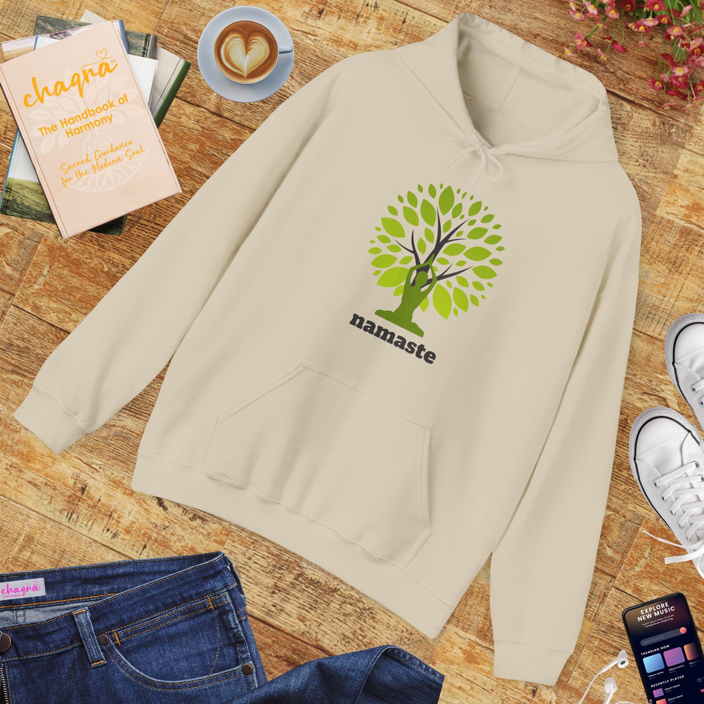 Namaste Roots Hoodie – Grounded in Spirit, Rooted in Earth🌳🙏✨
