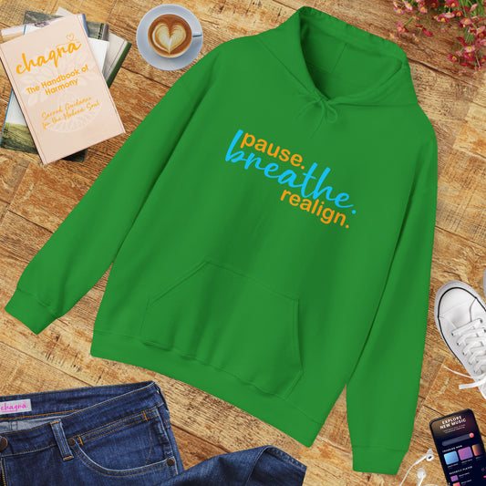 💛Mindful Pause Hooded Sweatshirt - "pause. breathe. realign."