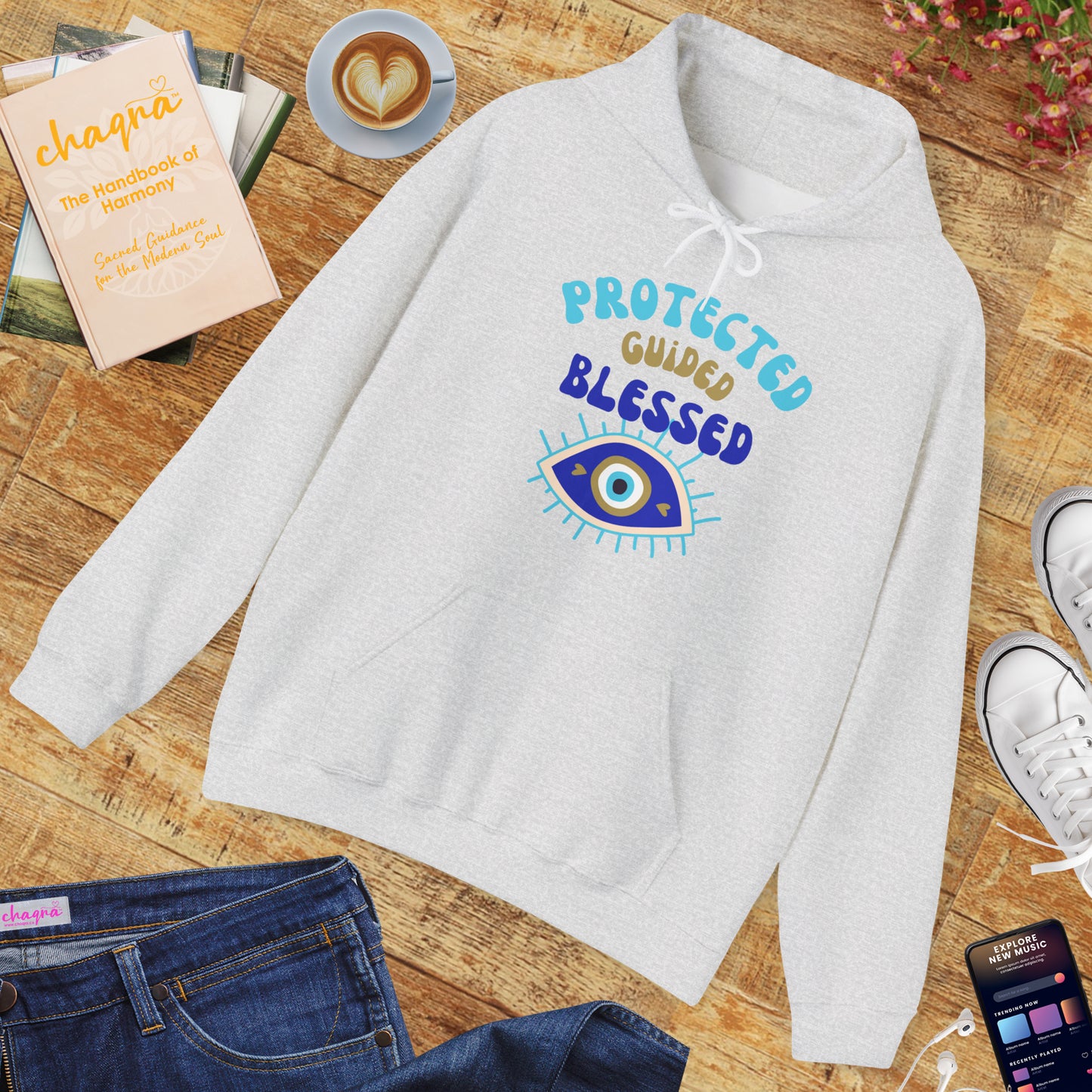 💙✨ Protected, Guided, Blessed Hoodie - Wear Your Shield of Light
