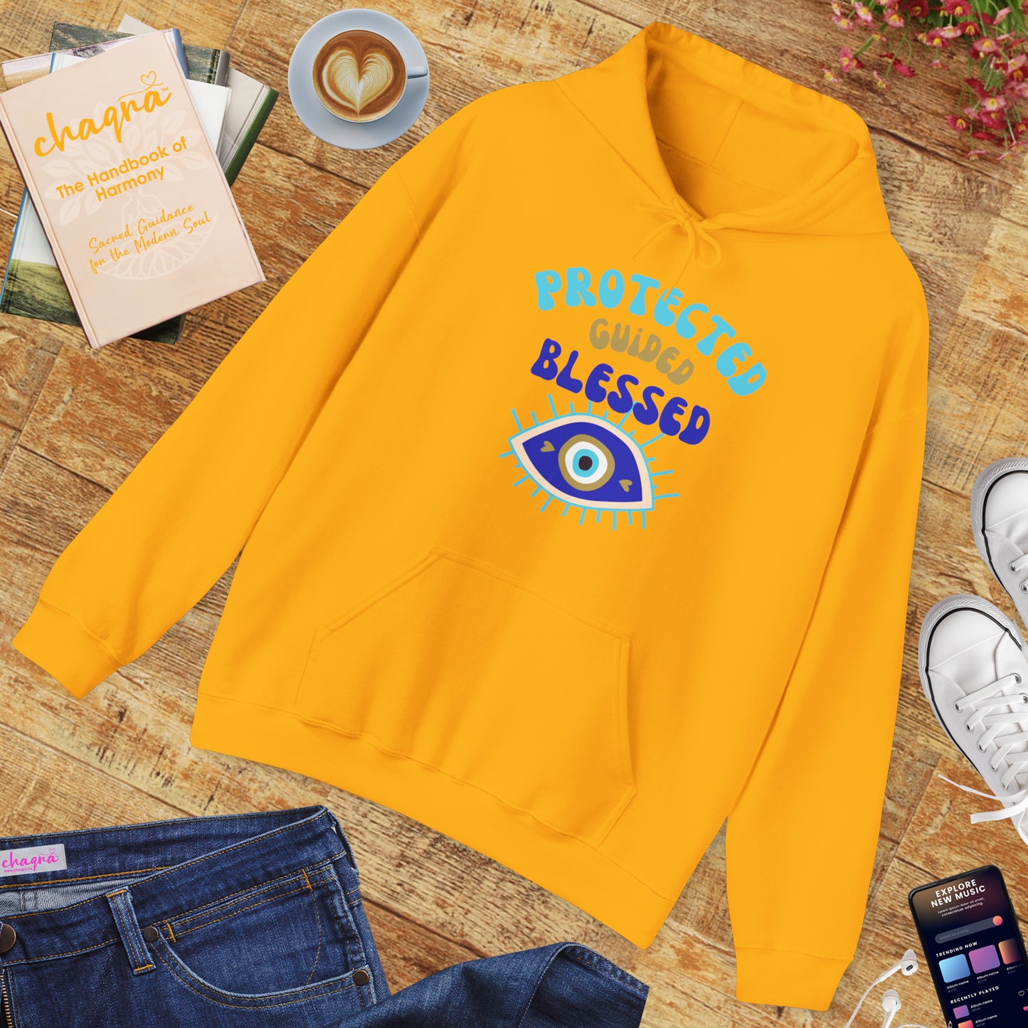 💙✨ Protected, Guided, Blessed Hoodie - Wear Your Shield of Light