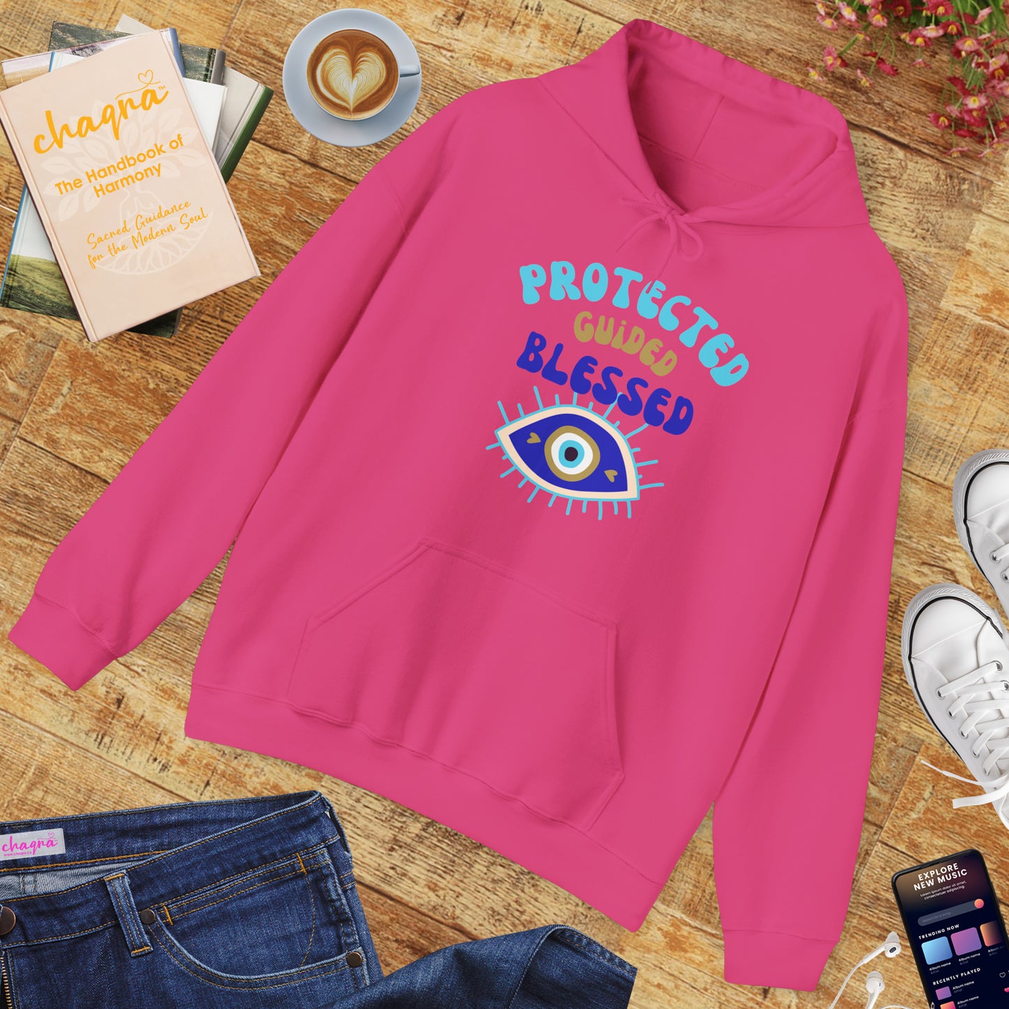 💙✨ Protected, Guided, Blessed Hoodie - Wear Your Shield of Light