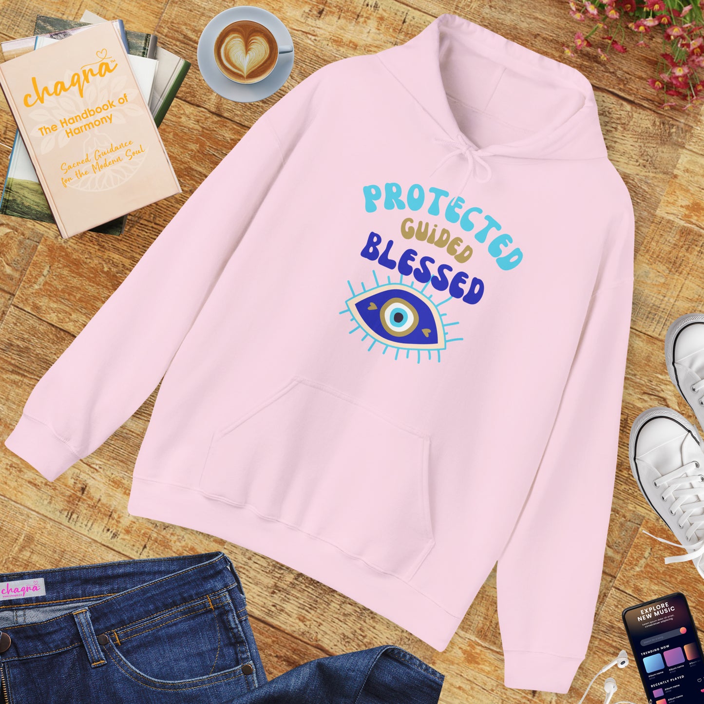 💙✨ Protected, Guided, Blessed Hoodie - Wear Your Shield of Light