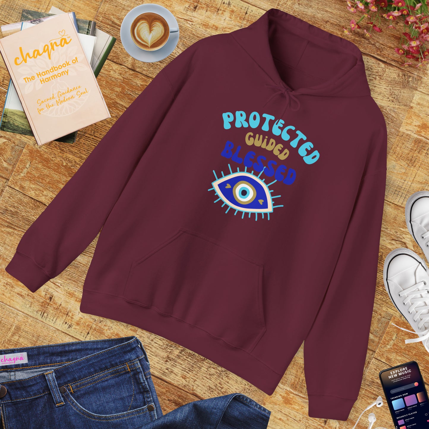 💙✨ Protected, Guided, Blessed Hoodie - Wear Your Shield of Light