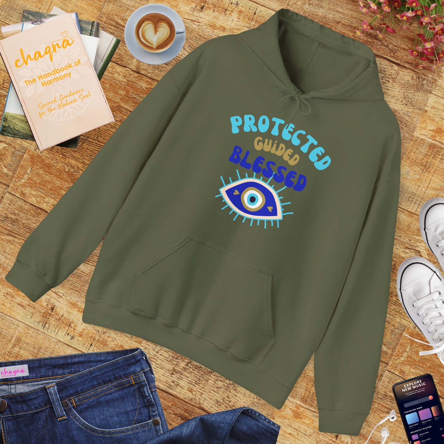 💙✨ Protected, Guided, Blessed Hoodie - Wear Your Shield of Light
