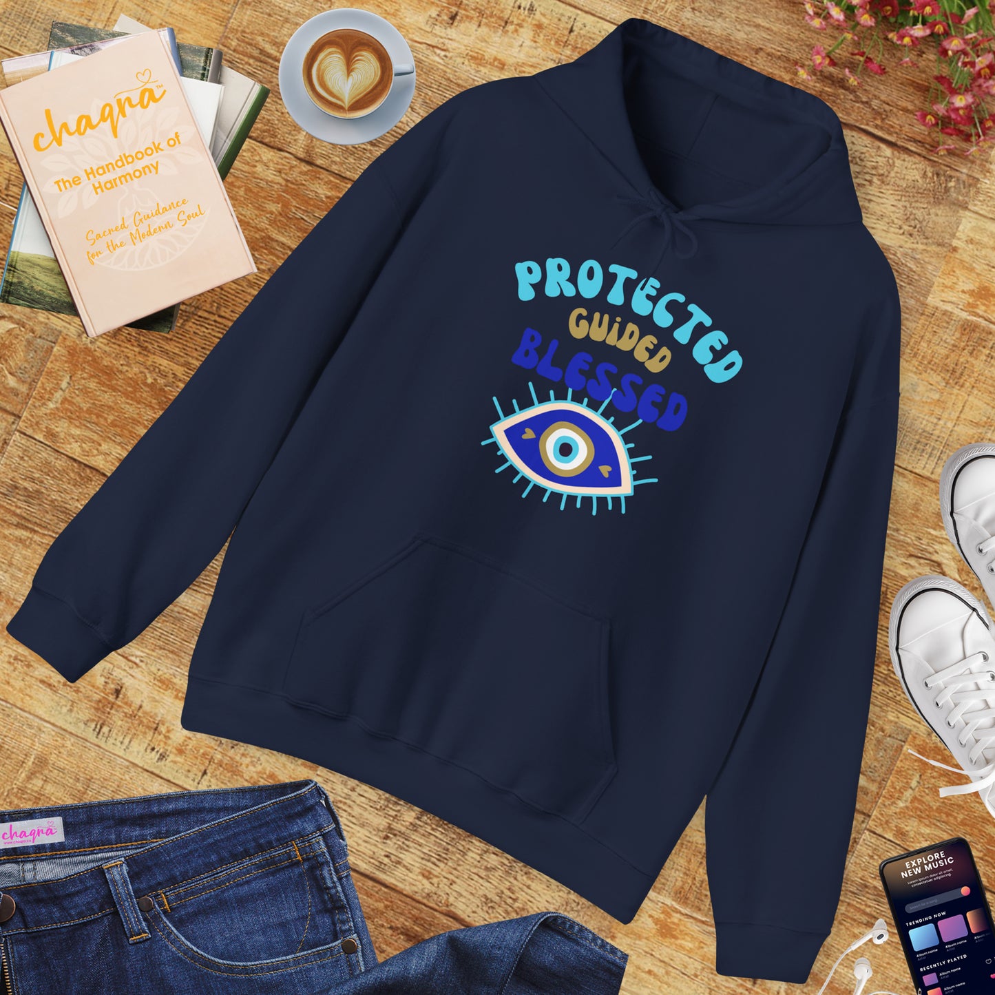 💙✨ Protected, Guided, Blessed Hoodie - Wear Your Shield of Light